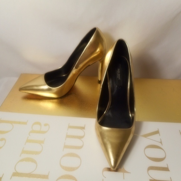 Metallic gold shoes womens Clearance